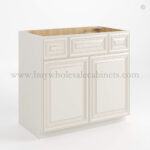 Charleston White Raised Panel Vanity Combo Cabinet