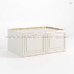 Charleston White Raised Panel 33" W Refrigerator Wall Cabinet 24" Deep