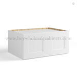 White Shaker 33" W Refrigerator Wall Cabinet 24" Deep