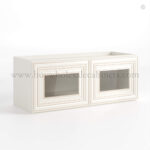 Charleston White Raised Panel 12″ H Double Door Wall Cabinet with Glass Doors