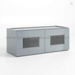 Gray Shaker 12″ H Double Door Wall Cabinet with Glass Doors