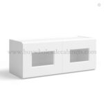 White Shaker 18" H Double Door Wall Cabinet with Glass Doors