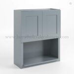 Gray Shaker Microwave Wall Cabinet
