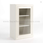 Charleston White Raised Panel 30" H Single Door Wall Cabinet with Glass Door