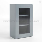 Gray Shaker 30" H Single Door Wall Cabinet with Glass Door