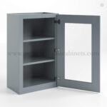 Gray Shaker 30" H Single Door Wall Cabinet with Glass Door - Image 2