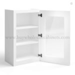 White Shaker 30" H Single Door Wall Cabinet with Glass Door - Image 2