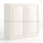 Charleston White Raised Panel 30" H Double Door Wall Cabinet