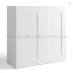 White Shaker 30" H Double Door Wall Cabinet