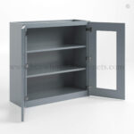 Gray Shaker 30" H Double Door Wall Cabinet with Glass Doors - Image 2