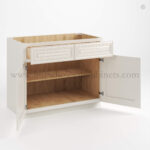 Charleston White Raised Panel Base Cabinet with Double Doors and Drawers - Image 2
