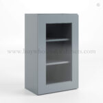 Gray Shaker 36" H Single Door Wall Cabinet with Glass Door