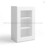 White Shaker 36" H Single Door Wall Cabinet with Glass Door
