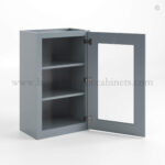 Gray Shaker 36" H Single Door Wall Cabinet with Glass Door - Image 2
