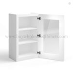 White Shaker 36" H Single Door Wall Cabinet with Glass Door - Image 2