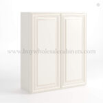 Charleston White Raised Panel 36" H Double Door Wall Cabinet