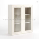 Charleston White Raised Panel 36" H Double Door Wall Cabinet with Glass Doors