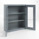 Gray Shaker 36" H Double Door Wall Cabinet with Glass Doors - Image 2