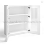 White Shaker 36" H Double Door Wall Cabinet with Glass Doors - Image 2