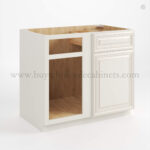 Charleston White Raised Panel Blind Corner Base Cabinet (L/R interchangeable)