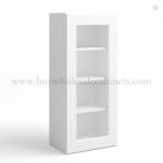 White Shaker 42" H Single Door Wall Cabinet with Glass Door