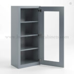 Gray Shaker 42" H Single Door Wall Cabinet with Glass Door - Image 2