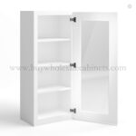 White Shaker 42" H Single Door Wall Cabinet with Glass Door - Image 2