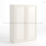 Charleston White Raised Panel 42" H Double Door Wall Cabinet