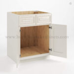 Charleston White Raised Panel Sink Base With Double Doors and False Drawers - Image 2