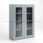 Gray Shaker 42" H Double Door Wall Cabinet with Glass Doors