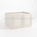 Charleston White Raised Panel 30" W Refrigerator Wall Cabinet 24" Deep