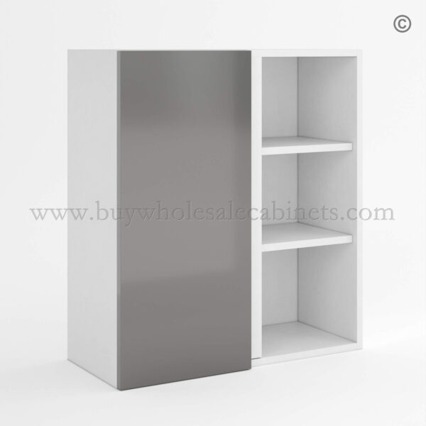 Frameless Gloss Gray Blind Corner Wall Cabinet, wholesale cabinets, wall cabinets