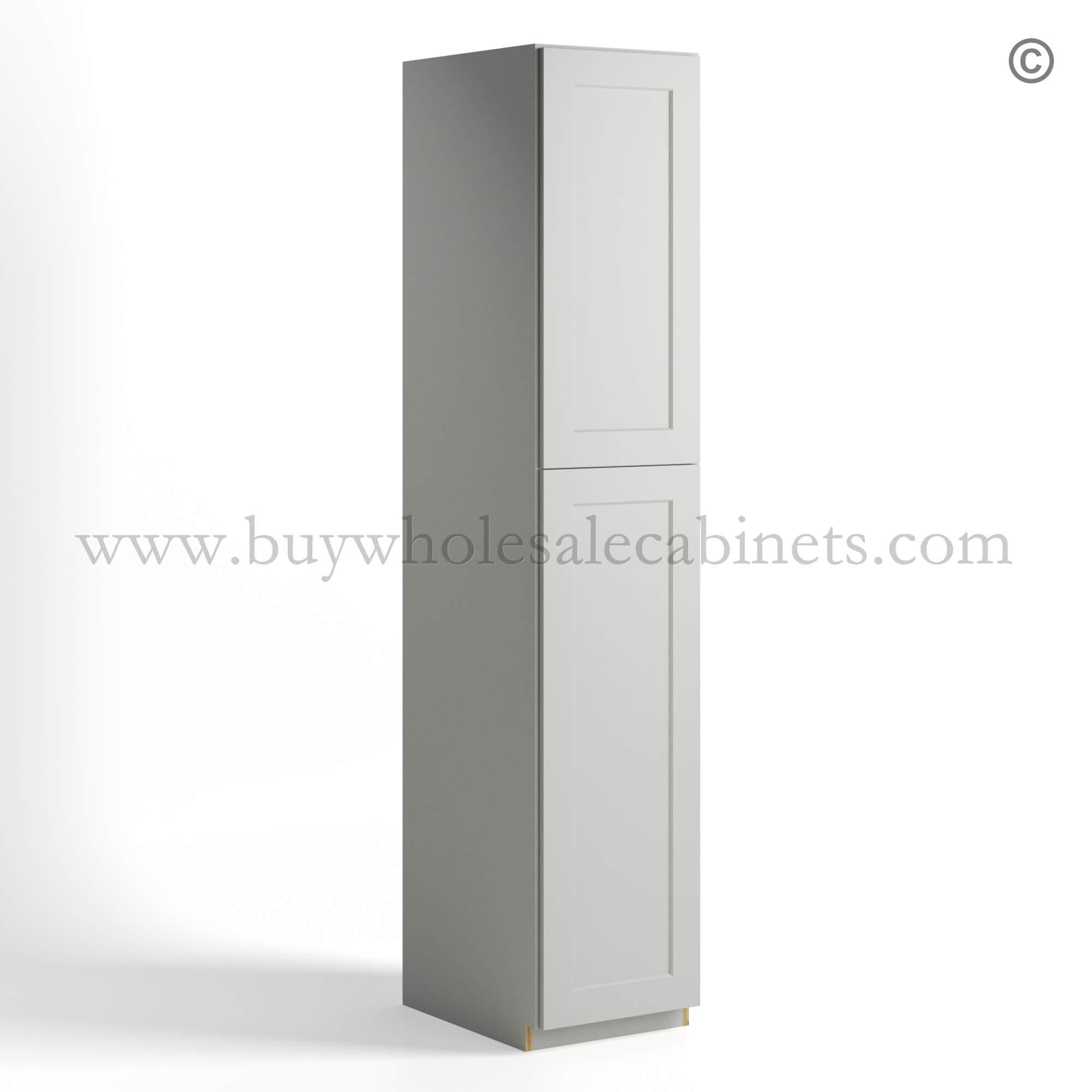 Dorian Gray Shaker Tall Pantry Cabinet with 2 Doors