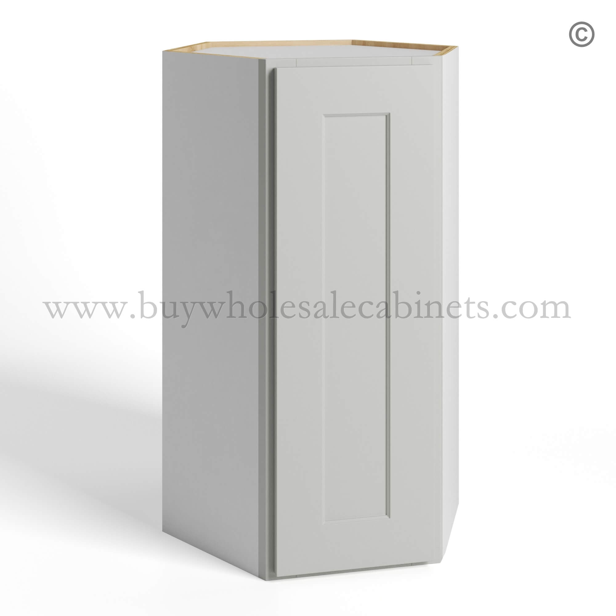 Dorian Gray Shaker Wall Diagonal Corner 24W 12D