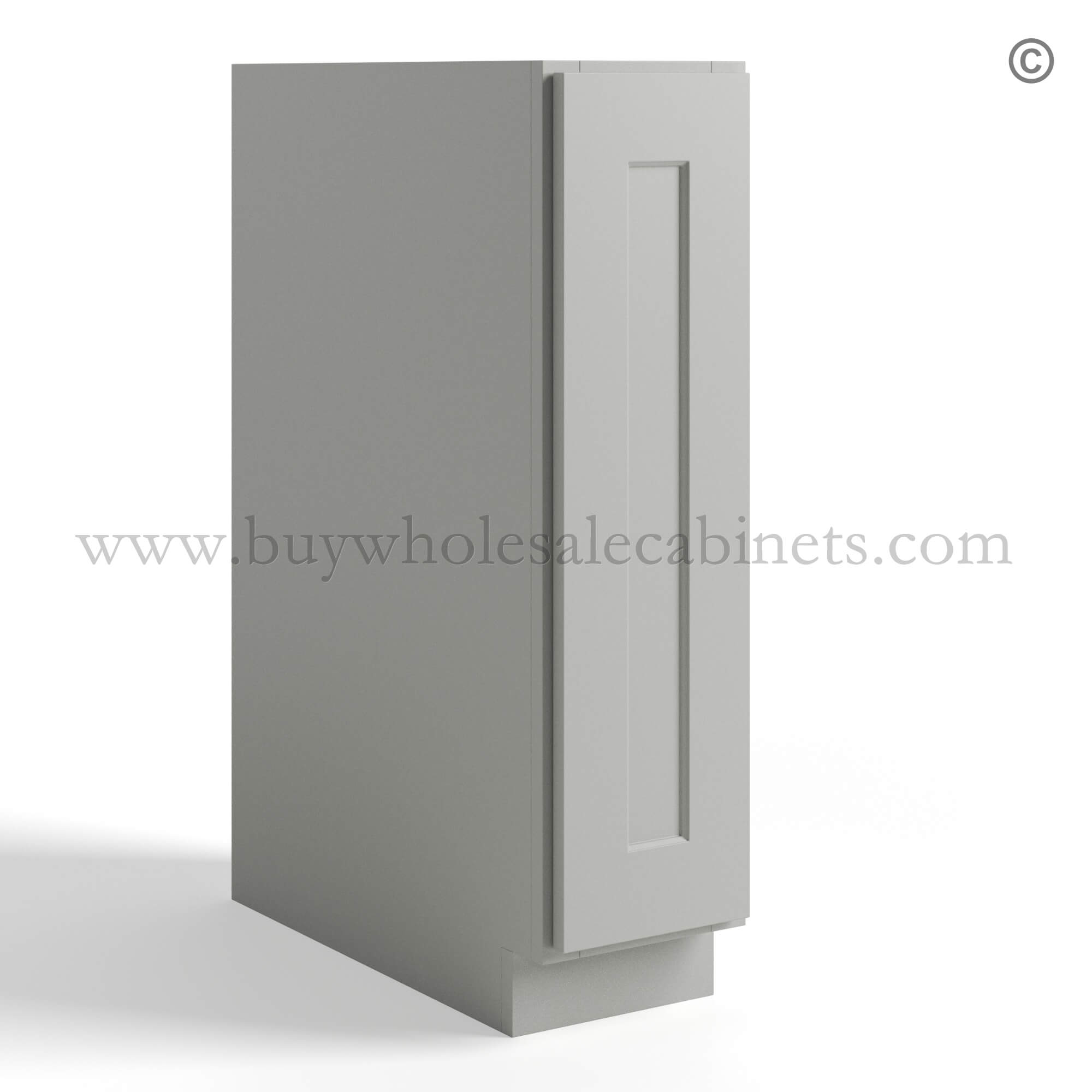 Dorian Gray Shaker Single Door Full Height Base Cabinet