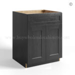 Charcoal Black Shaker Base Cabinet Double Door & Single Drawer