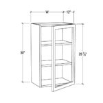 2 Shelves Pearl White Wall Mullion Door - No Glass And Clips