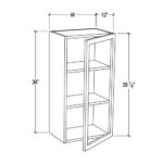 2 Shelves Pearl White Wall Mullion Door - No Glass and Clips