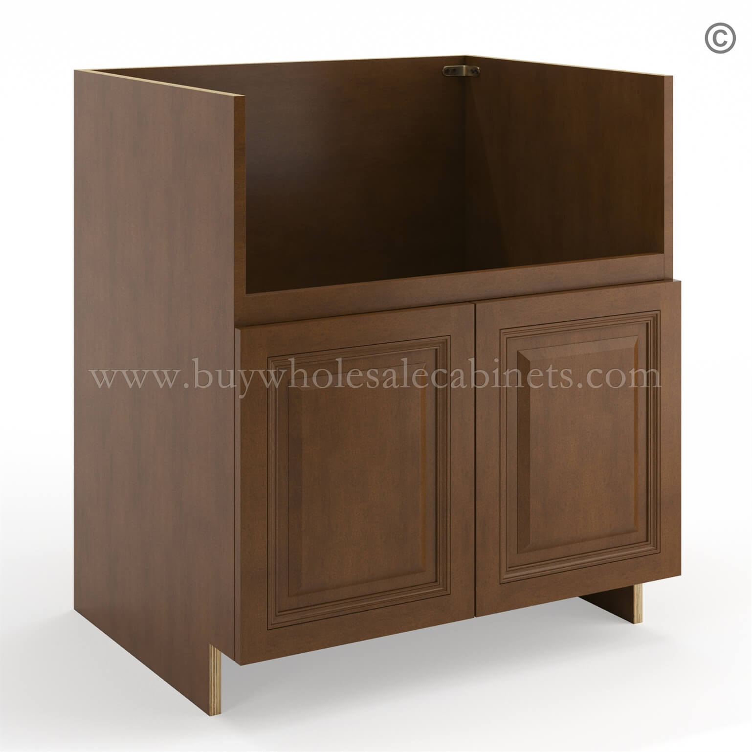Frameless Classic Chestnut Farm Sink Base Cabinet