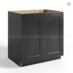Charcoal Black Shaker Full Height Door Base Cabinets Double Door