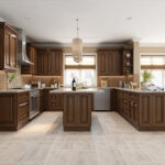 Frameless Classic Chestnut Double Oven Cabinet - Image 5