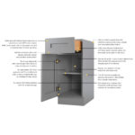 Frameless Graphite Gray Base Blind Cabinet - Image 4