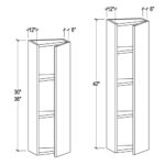 Pearl White 12 Wide Wall End Angle with 1 Door 2 Shelves