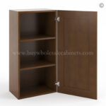 Frameless Classic Chestnut 36" Tall Wall Cabinet - 1 Door 2 Shelves - Image 3