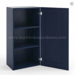 Frameless Oxford Blue 36" Tall Wall Cabinet - 1 Door 2 Shelves - Image 2