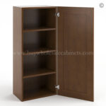 Frameless Classic Chestnut 42" Tall Wall Cabinet - 1 Door 3 Shelves - Image 2