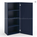 Frameless Oxford Blue 42" Tall Wall Cabinet - 1 Door 3 Shelves - Image 2