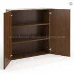Frameless Classic Chestnut 36" Tall Wall Cabinet - 2 Doors 2 Shelves - Image 2