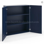 Frameless Oxford Blue 36" Tall Wall Cabinet - 2 Doors 2 Shelves - Image 2