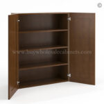 Frameless Classic Chestnut 42" Tall Wall Cabinet - 2 Doors 3 Shelves - Image 2